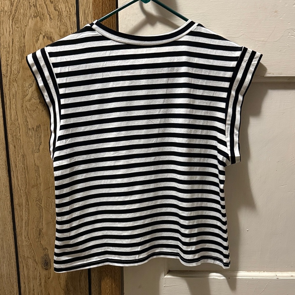 ⭐️ 2/$12 Black and White Striped Women's Top-Single Item - Picture 2 of 3